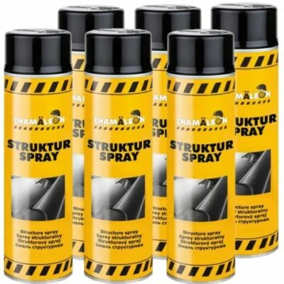 Textured Paint 6 x 500ml Black Plastic Textured Spray Bumper Spray Plastic - Image 1 of 3