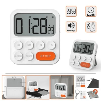 Küchentimer Countdown Magnethalterung Count-Up Stoppuhr großes Display Kitchen - Bild 1 von 4