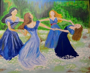 Goddess Ingoria 1 Acrylic on Canvas Original Art Painting Beata Ulikowska Signed - Picture 1 of 12
