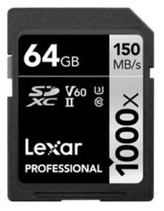 Lexar Professional 1000x 64GB/ SD3/XC II, Up to 150MB/s Read - Picture 1 of 3