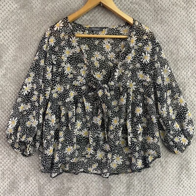 PRIMARK WOMENS BLOUSE SIZE UK 16 FLORAL LONG SLEEVE - Image 1 of 4