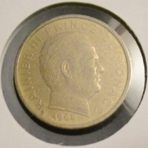 MONACO, RAINIER III, 10 CENTIMES 1962, UNCIRCULATED. - Picture 1 of 2