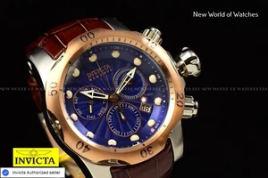 Invicta Men's 54mm Reserve VENOM Elegant SWISS Chronograph Brown Leather Watch - Picture 1 of 9