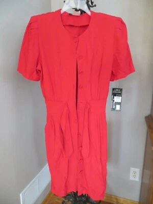 Vestido rojo vintage años 90 Petite Jazz para mujer talla 14 nuevo con etiquetas Foto 1 de 4