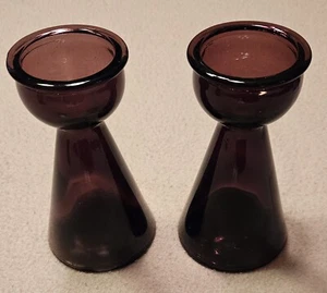 2er Set lila Amethyst Krokus große Glasvasen - Bild 1 von 3