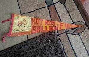 Rare Very Early Pennant Hot Air Balloon Fiesta Albuquerque NM Estate Felt Cool - Picture 1 of 10