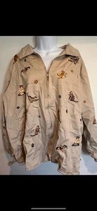 The Quacker Factory Womens 2X Jacket Embroidered Cat Zip Up With Spot Stains!! - Picture 1 of 11