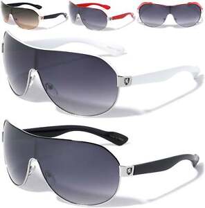 Mens Oversized Wrap Sunglasses Large Big Designer Black White Womens Khan UV400