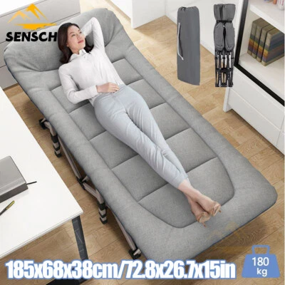SENSCH Klappbett Gästebett Feldbett 200KG Outdoor Indoor Liege mit DICKTER MATRATZE