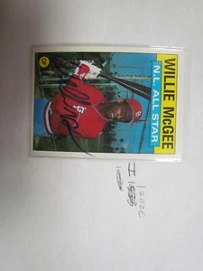 1986 Topps Willie McGee Signed BASEBALL CARD BECKETT PRECERT - Picture 1 of 2