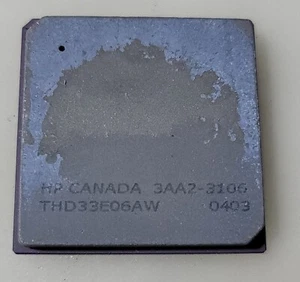 Procesador de cerámica raro vintage HP Canadá 3AA2-3106 dorado/colección - Imagen 1 de 2