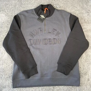 Harley Davidson Icon 1/4 Zip Pullover Gr. Small Herren Ebony Grey Black - Bild 1 von 4