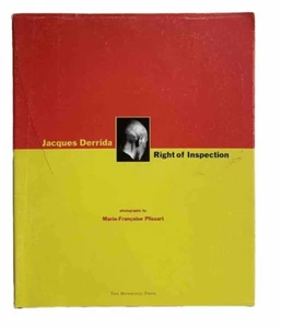 Right of Inspection Derrida Plissart 1998 Photography Philosophy Art Book Rare - Imagen 1 de 5