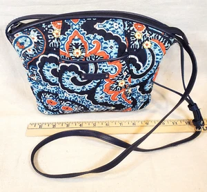 VERA BRADLEY Blue and Orange Shoulder Bag Crossbody Handbag Purse MARRAKESH - Picture 1 of 9