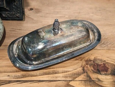 Antiguo plato de mantequilla WM Rogers plateado  Foto 1 de 4