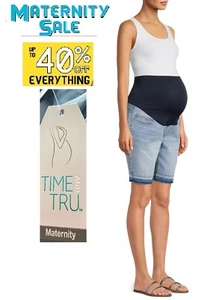 Pantalones cortos para mujer Time and Tru talla s 4-6 maternidad bermudas 5 bolsillos lavado ligero - Imagen 1 de 10