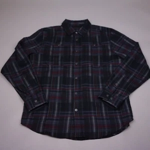 Prana Button Up Shirt Medium Flannel Multicolor Plaid Wool Blend Mens - Picture 1 of 12
