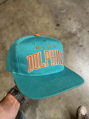 De colección Años 90 Miami Dolphins Starter Arch Snapback Gorra Hombres NFL Fútbol Gorra Usada en Excelente Condición Foto 1 de 4
