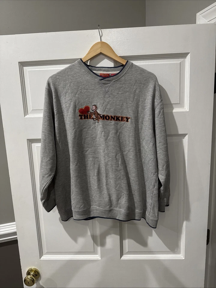 Sudadera Curious George The Monkey Gris Talla Grande Foto 1 de 4