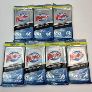7 x lingettes électroniques Windex pré-humidifiées nettoyent et fournissent une brillance sans stries - Photo 1/9