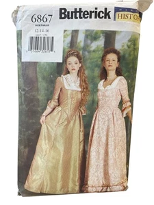 Butterick 6867 Vintage Misses' Dress & Scarf Sewing Pattern 12-16 - Picture 1 of 2