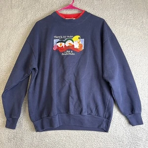 M&C Sportswear Sweatshirt Pullover Crew Neck Women's Size Large Grandma Snowman - Picture 1 of 13