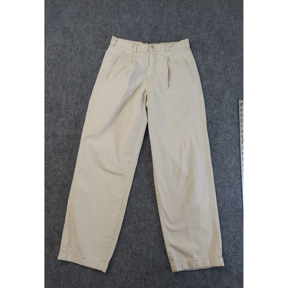 Pantalones Banana Republic Para Hombres 32 Beige Plisado Puños Viaje Safari Ropa De Colección Foto 1 de 4