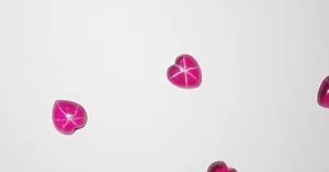 Transparent Star Ruby Heart 8x8 mm Cabochon Created 6 Rayed Stone 3 pieces Lot - Picture 1 of 12