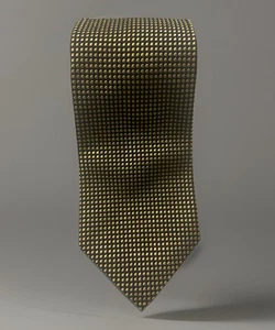 Brooks Brothers Makers Herrenkrawatte gelb/schwarz geometrisch reine Seide 58” x 3,75” - Bild 1 von 4