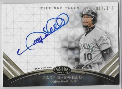 GARY SHEFFIELD 2022 Topps Tier One Talent Autograph (509 Home Runs) #47 of 110 - Image 1 of 2