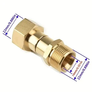 Heavy Duty Brass Rotary Connector M22 14MM for Car Washing Flexibility - Picture 1 of 8