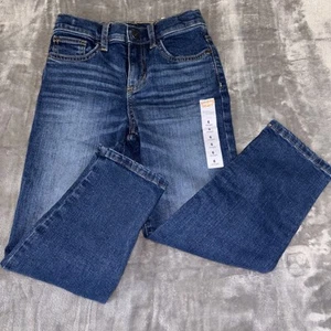 NWT Jumping Beans Boys Size 6 Dark Blue Straight Jeans Adjustable Waist - Picture 1 of 18