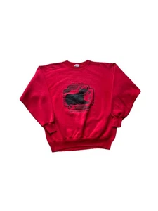 Vintage Year of the Ox Chinese Lunar Red Pullover Sweater Size Large 90s - Bild 1 von 5