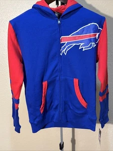 NWT NFL Team Apparel Buffalo Bills Youth Large Full Zip Hoodie Blue/Red - Picture 1 of 4