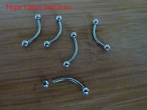 2x 316L bolas barra de aro 16ga/10mm barra/3mm. Nariz, oreja, labios de acero inoxidable. #18 - Imagen 1 de 2