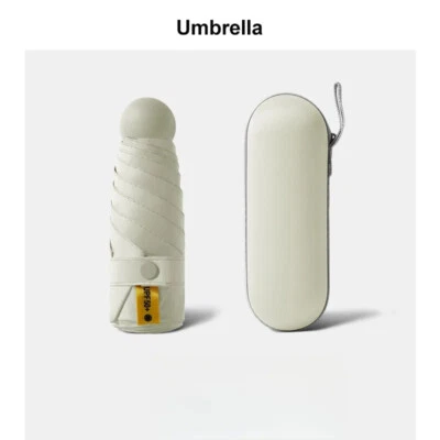 Sombrilla plana 50% de descuento protección solar anti-UV, soleada lluvia doble uso bolsillo paraguas Foto 1 de 4