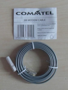 Commtel 3m Telephone Line Cord US to UK - (convert USA phone for use in UK) Grey - Afbeelding 1 van 2