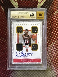 2017 Bam Adebayo Cornerstones /25 RC Rookie Quad Patch On-Card Auto BGS 8.5/10