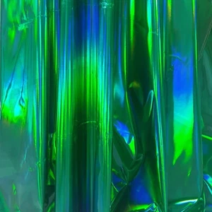 REFRACTIVE HOLOGRAM PU VINYL FAUX LEATHER 4-WAY STRETCH SPANDEX DANCE FABRIC 54" - Picture 1 of 143