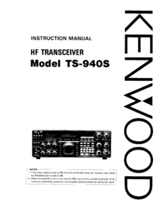 Kenwood TS-940S HS Transceiver USER'S INSTRUCTION MANUAL - Zdjęcie 1 z 3