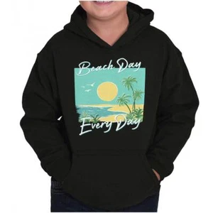 Retro Beach Day Every Day Summer Sunrise Youth Hooded Sweatshirt Boy or Girl - Picture 1 of 7