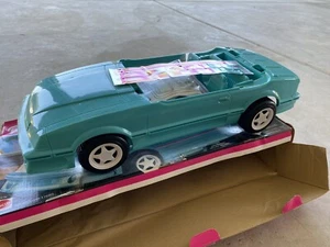 Vintage Barbie 1993 Ford Mustang Toy Convertible Pink Car Mattel 1998 90s Teal - Picture 1 of 7