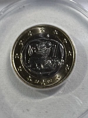 Grecia 2002 1 euro graduado MS 65 por ANACS Foto 1 de 4