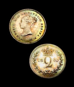 X260: EF and Beautifully Toned 1860 Queen Victoria Silver Twopence. Spink 3919 - Picture 1 of 1