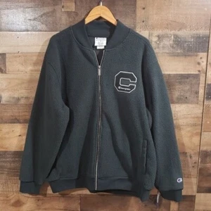 Champion NWT full zip black heritage sherpa varsity jacket men's size XL - Picture 1 of 9