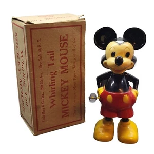 Vintage Marx Mickey Mouse Aufzieh Plastik Spielzeug Wirbelnder Spin Schwanz OVP  - Bild 1 von 19