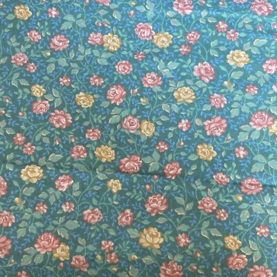 Flores de tela vintage en verde para acolchado, costura y manualidades Foto 1 de 3