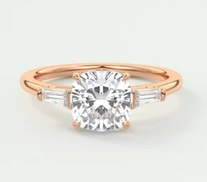 Round Cut 2.30 Ct IGI Certified Lab Grown/CVD Diamond Wedding Ring 14k Rose Gold - Picture 1 of 8