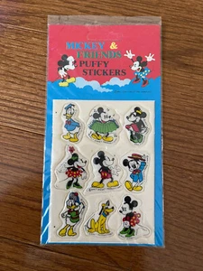 Pegatinas hinchadas vintage de Mickey Mouse and Friends década de 1980 nuevas en paquete - Imagen 1 de 3