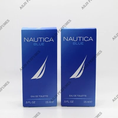 AZUL por nautica EDT 0,5 oz (15 ml) Splash hombres (Lote de 2) Foto 1 de 3